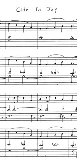 Excerpt from Ode to Joy as arranged by Doug Lalli for his students
